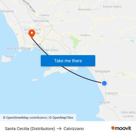 Santa Cecilia (Gas Station) to Calvizzano map