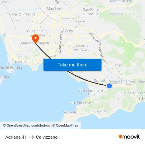 Adriana 41 to Calvizzano map