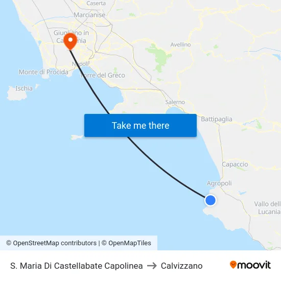 S. Maria Di Castellabate Capolinea to Calvizzano map