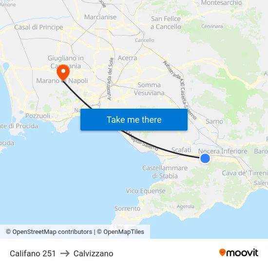 Califano 251 to Calvizzano map