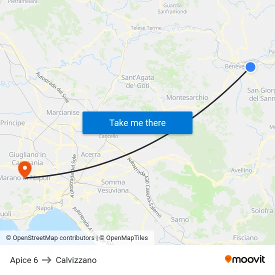 Apice 6 to Calvizzano map