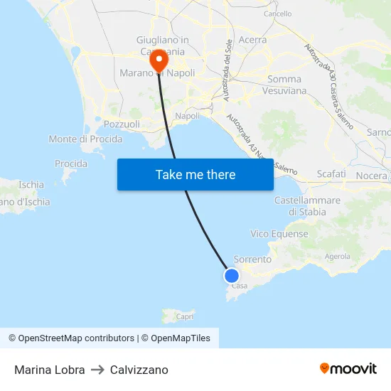 Marina Lobra to Calvizzano map