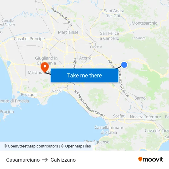Casamarciano to Calvizzano map