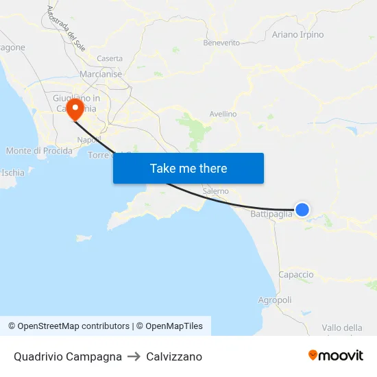 Campagna Crossroads to Calvizzano map