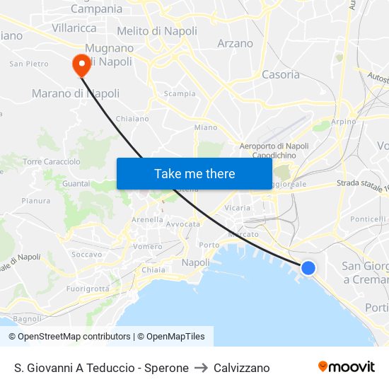 S. Giovanni A Teduccio - Sperone to Calvizzano map