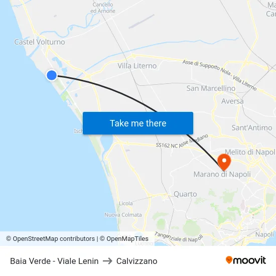 Baia Verde - Viale Lenin to Calvizzano map
