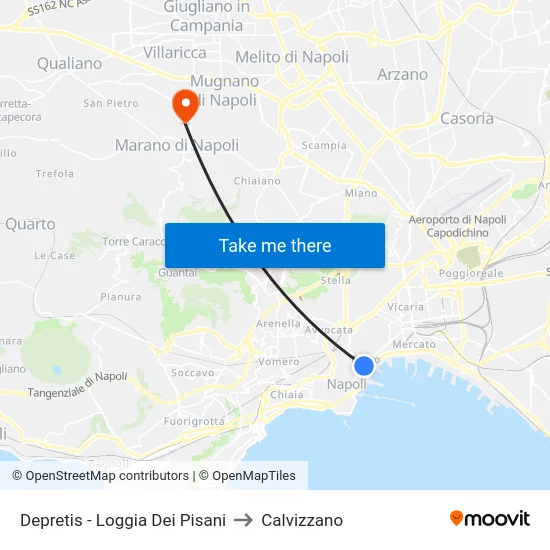 Depretis - Loggia Dei Pisani to Calvizzano map