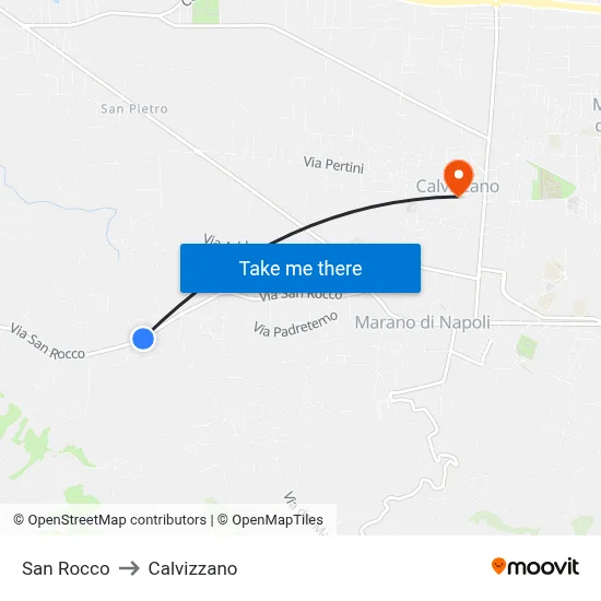 San Rocco to Calvizzano map