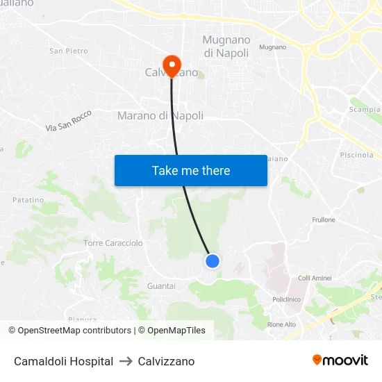 Camaldoli Hospital to Calvizzano map