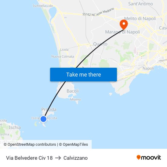 Via Belvedere Civ  18 to Calvizzano map