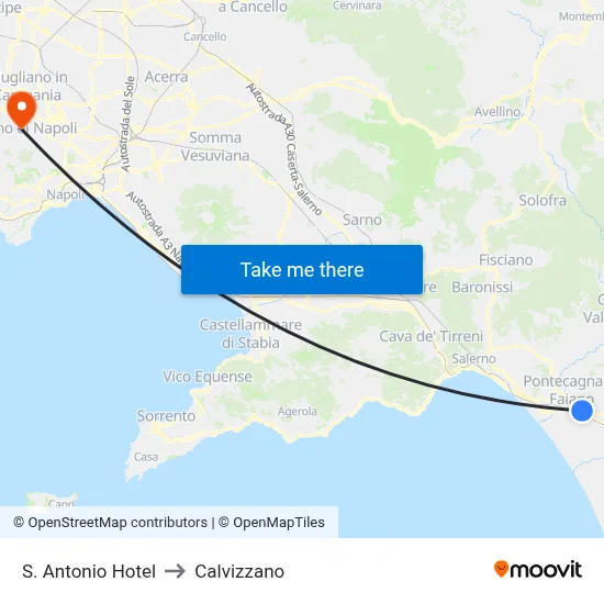 St. Anthony Hotel to Calvizzano map