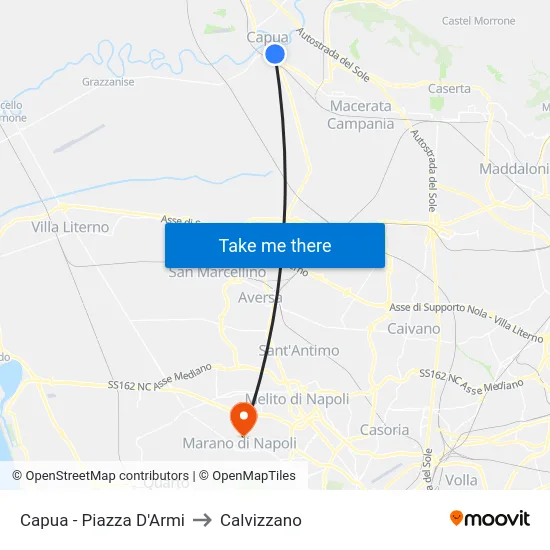Capua - Piazza D'Armi to Calvizzano map