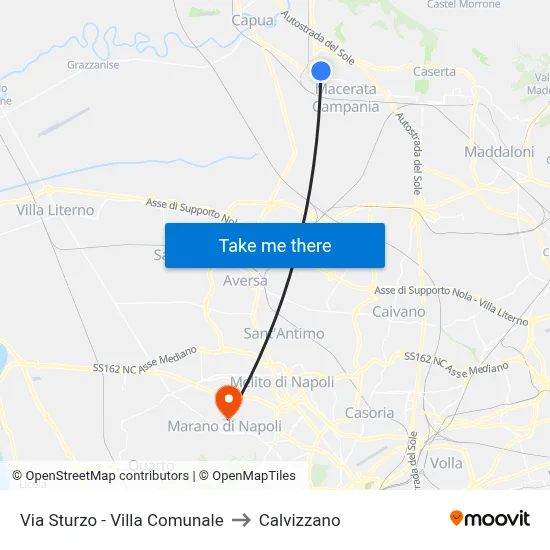 Sturzo Street - Municipal Park to Calvizzano map