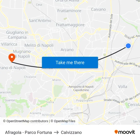 Afragola - Parco Fortuna to Calvizzano map