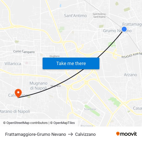 Frattamaggiore-Grumo Nevano to Calvizzano map