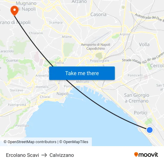 Ercolano Scavi to Calvizzano map