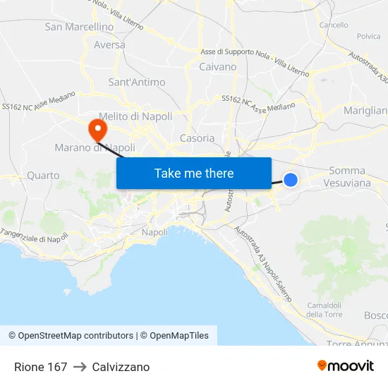 Rione 167 to Calvizzano map
