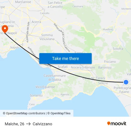 Malche 26 to Calvizzano map