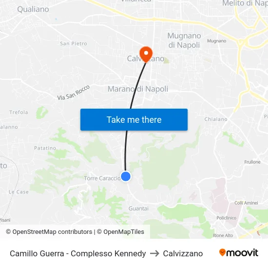 Camillo Guerra - Complesso Kennedy to Calvizzano map