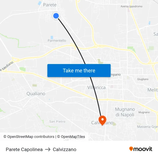 Parete Terminal to Calvizzano map