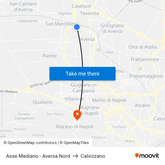 Asse Mediano - Aversa Nord to Calvizzano map