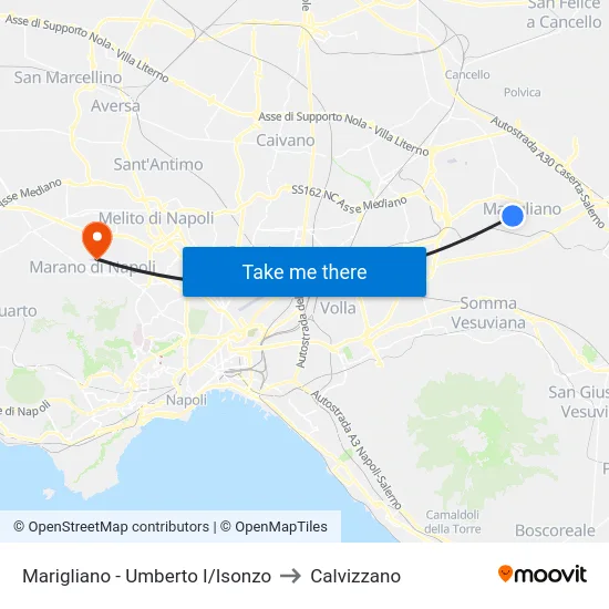 Marigliano - Umberto I/Isonzo to Calvizzano map