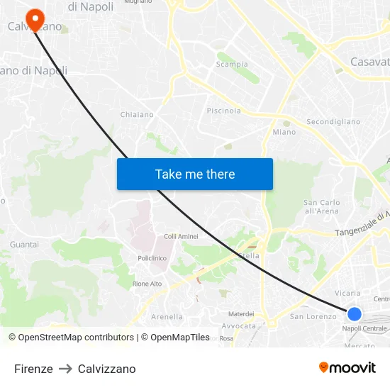 Firenze to Calvizzano map