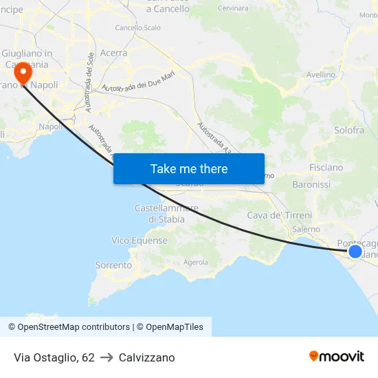 Ostaglio Street 62 to Calvizzano map