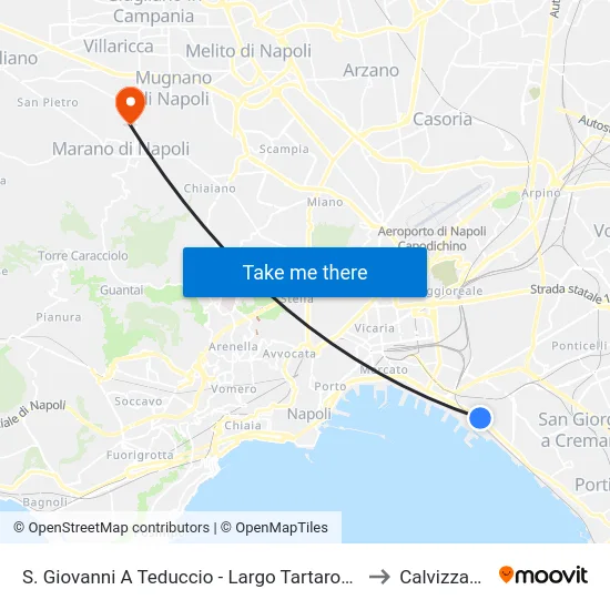 S. Giovanni A Teduccio - Largo Tartarone to Calvizzano map