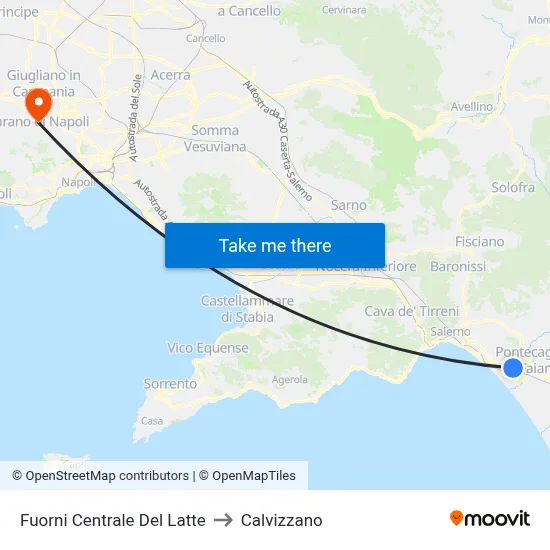 Fuorni Centrale Del Latte to Calvizzano map