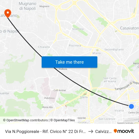 Via N.Poggioreale - Opposite Prison #22 to Calvizzano map