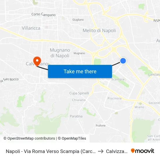 Napoli - Via Roma Verso Scampia (Carcere) to Calvizzano map