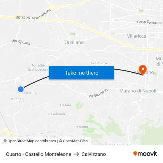 Quarto - Castello Monteleone to Calvizzano map
