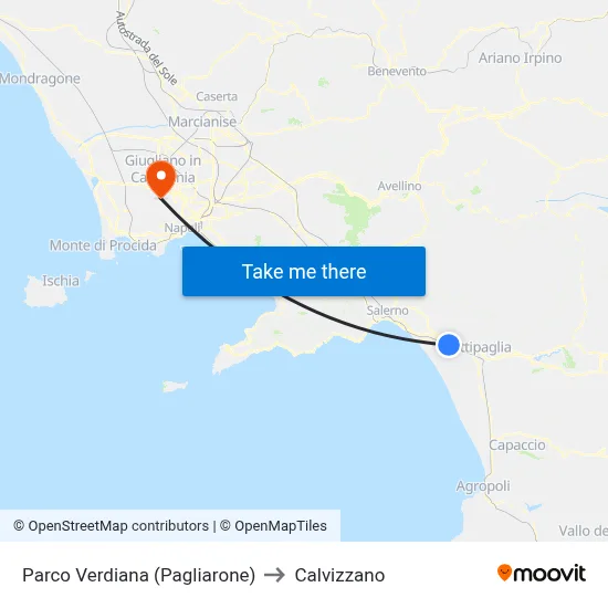 Verdiana Park (Pagliarone) to Calvizzano map
