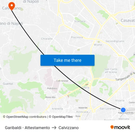 Garibaldi - Attestamento to Calvizzano map