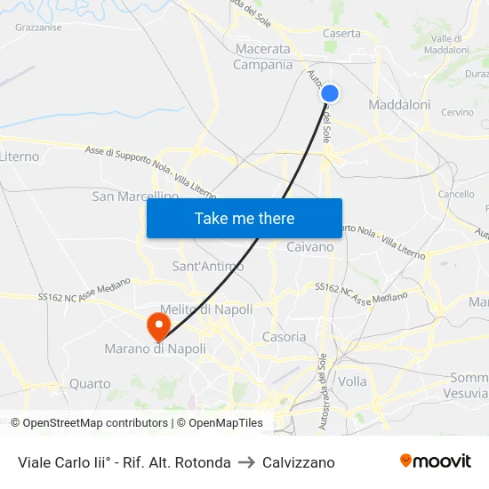 Viale Carlo Iii° - Rif. Alt. Rotonda to Calvizzano map