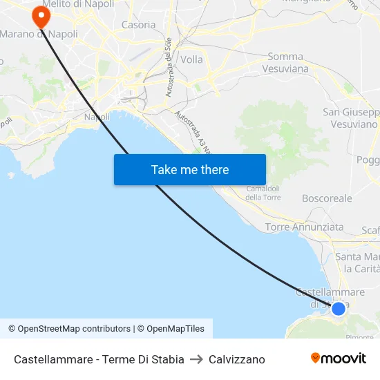 Castellammare - Stabia Thermal Baths to Calvizzano map