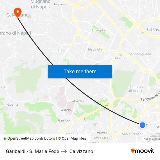 Garibaldi - Santa Maria Fede to Calvizzano map