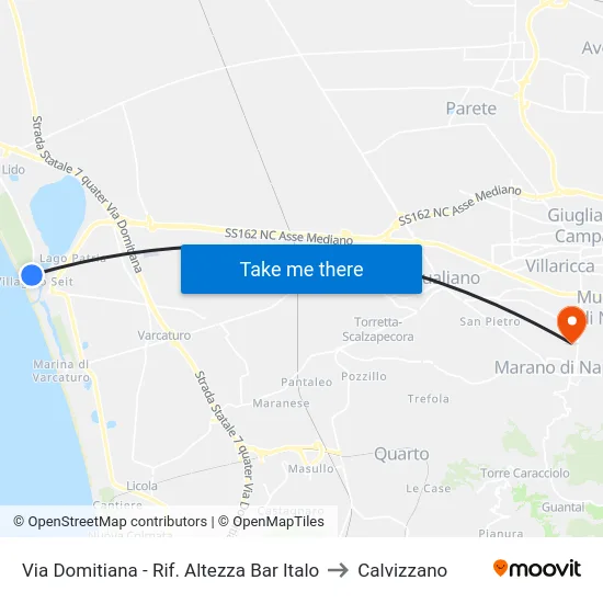 Via Domitiana - Rif. Altezza Km 42 to Calvizzano map
