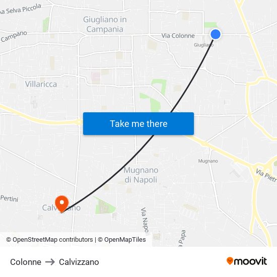 Colonne to Calvizzano map