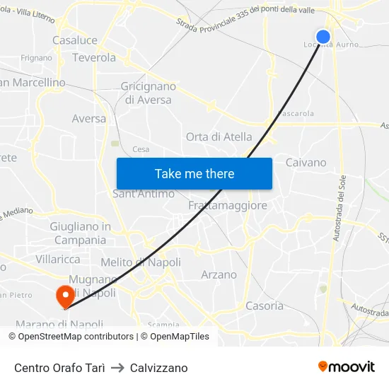 Centro Orafo Tarì to Calvizzano map