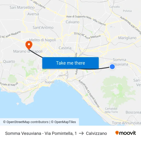 Somma Vesuviana - Via Pomintella, 1 to Calvizzano map