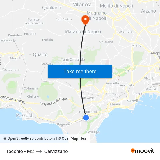 Tecchio - M2 to Calvizzano map