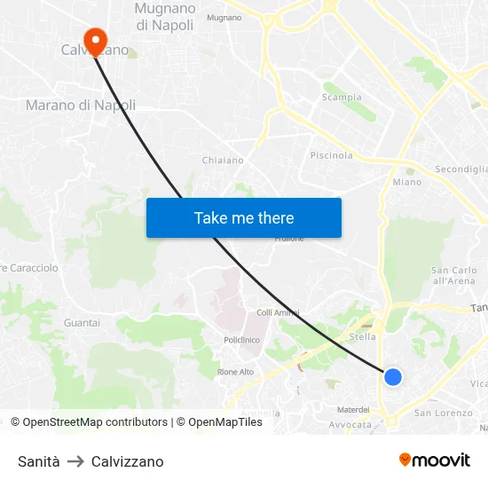 Health to Calvizzano map