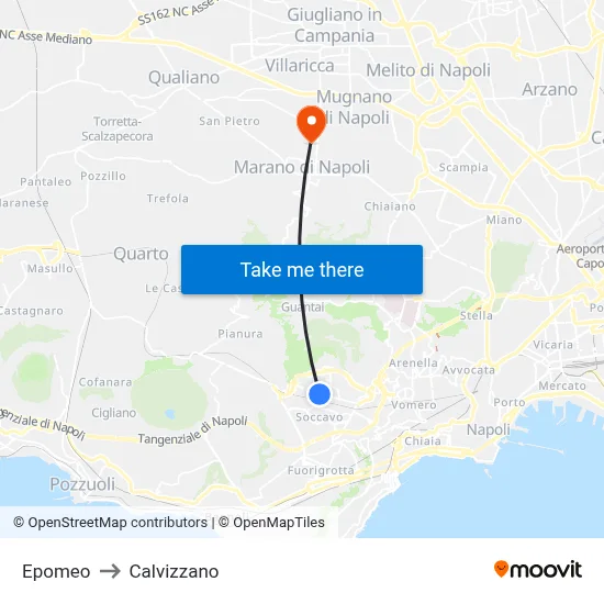 Epomeo to Calvizzano map