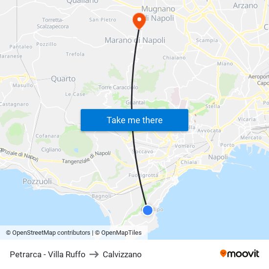 Petrarca - Villa Ruffo to Calvizzano map