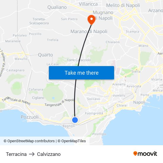 Terracina to Calvizzano map