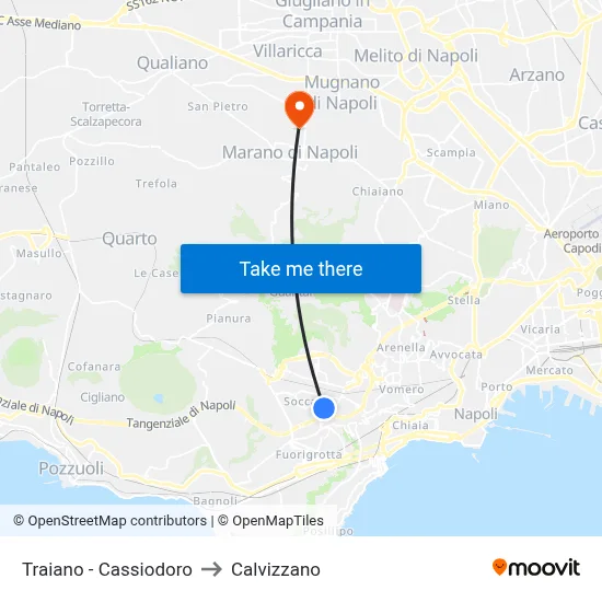 Traiano - Cassiodoro to Calvizzano map