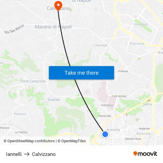 Iannelli to Calvizzano map