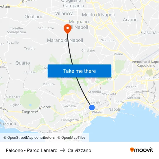 Falcone - Lamaro Park to Calvizzano map